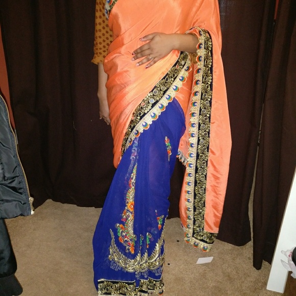 Gorgette embroidery saree - Picture 7 of 7